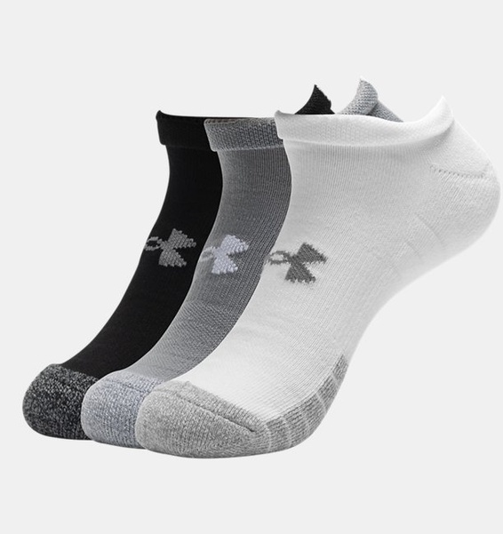 Gri Unisex UA HeatGear® No Show Çorap 3'lü Paket