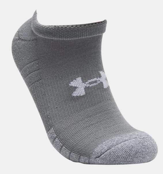 Gri Unisex UA HeatGear® No Show Çorap 3'lü Paket