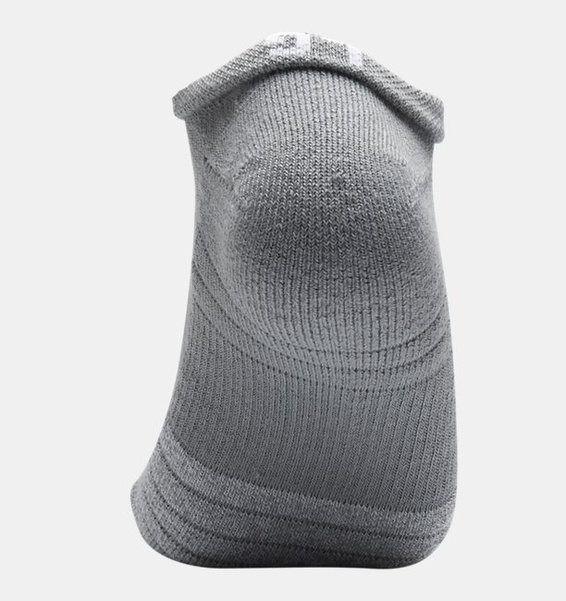 Gri Unisex UA HeatGear® No Show Çorap 3'lü Paket