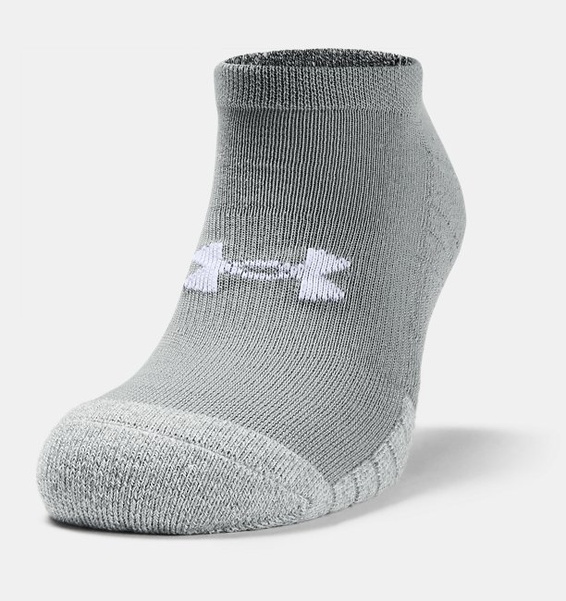 Gri Unisex UA HeatGear® No Show Çorap 3'lü Paket