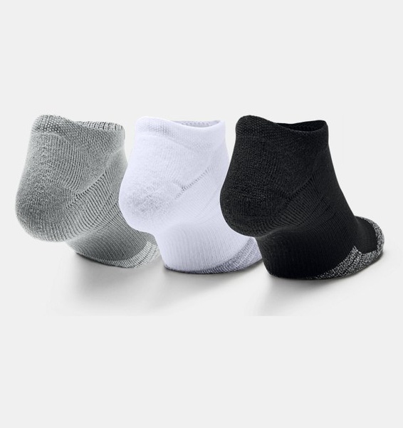 Gri Unisex UA HeatGear® No Show Çorap 3'lü Paket