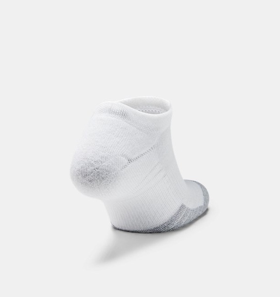 Beyaz Unisex UA HeatGear® No Show Çorap 3'lü Paket