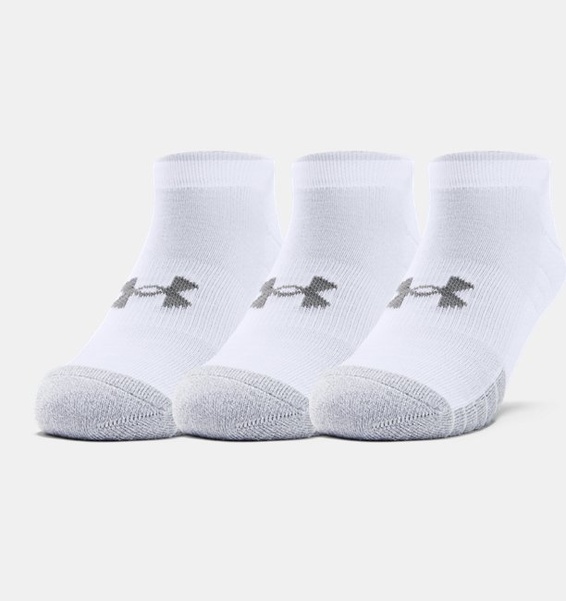 Beyaz Unisex UA HeatGear® No Show Çorap 3'lü Paket