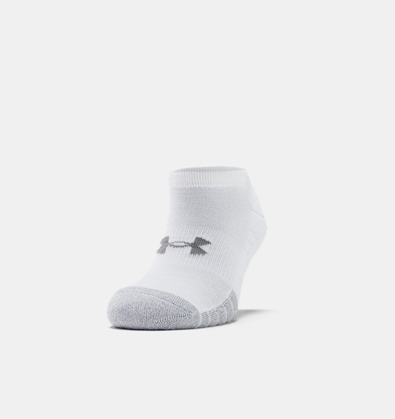 Beyaz Unisex UA HeatGear® No Show Çorap 3'lü Paket