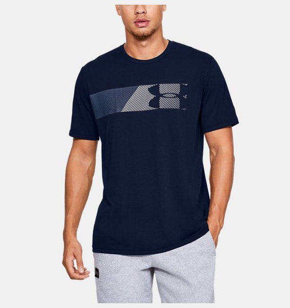 Lacivert Erkek UA Fast Left Chest Kısa Kollu T-shirt