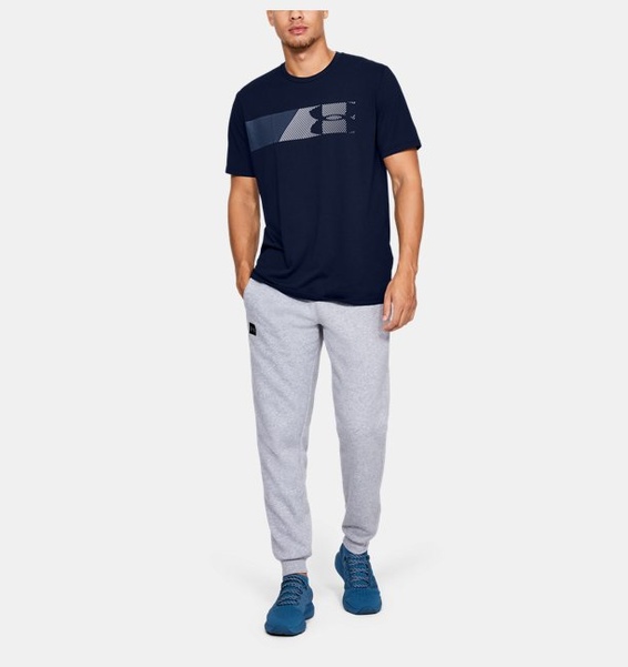 Lacivert Erkek UA Fast Left Chest Kısa Kollu T-shirt
