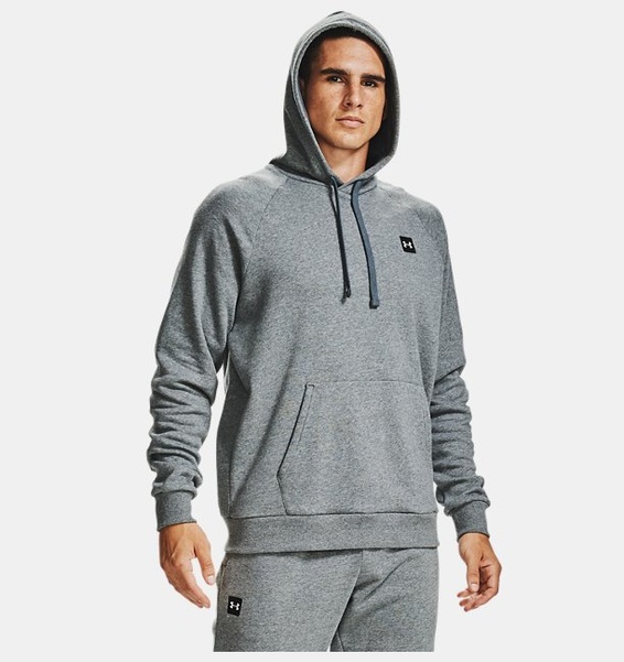 Gri Erkek UA Rival Fleece Kapüşonlu Üst