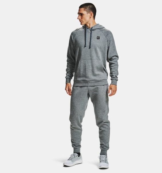 Gri Erkek UA Rival Fleece Kapüşonlu Üst