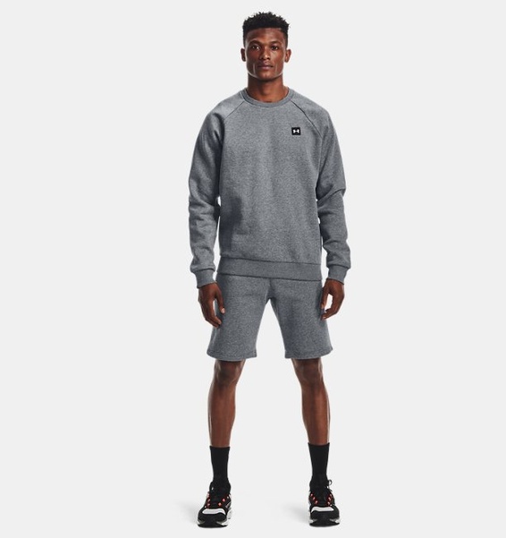 Gri Erkek UA Rival Fleece Bisiklet Yaka
