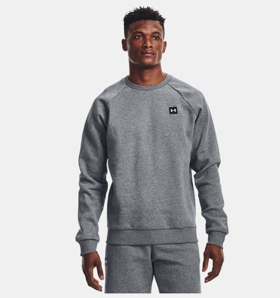 Gri Erkek UA Rival Fleece Bisiklet Yaka