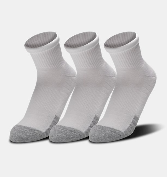 Beyaz Unisex HeatGear® Quarter 3’lü Paket Çorap