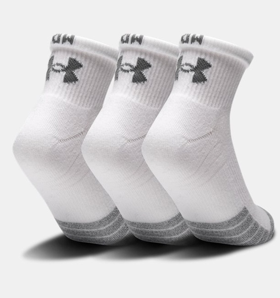 Beyaz Unisex HeatGear® Quarter 3’lü Paket Çorap