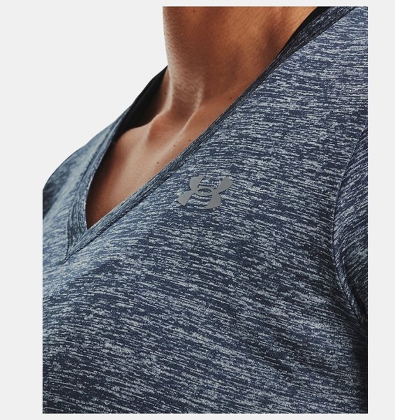 Gri Kadın UA Tech™ Twist V-Yaka T-shirt