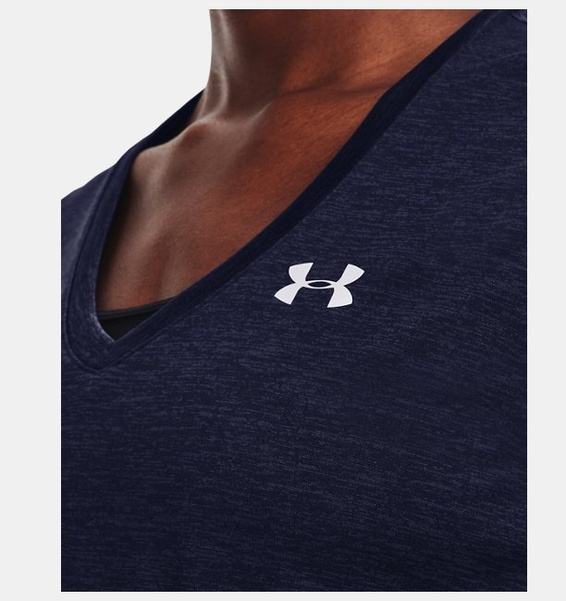 Lacivert Kadın UA Tech™ Twist V-Yaka T-shirt