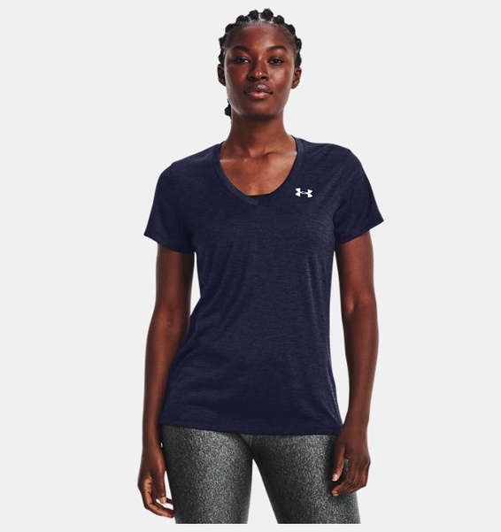 Lacivert Kadın UA Tech™ Twist V-Yaka T-shirt