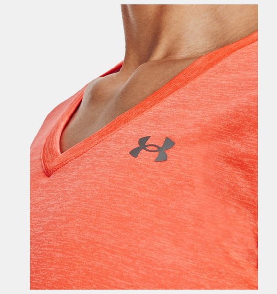 Turuncu Kadın UA Tech™ Twist V-Yaka T-shirt