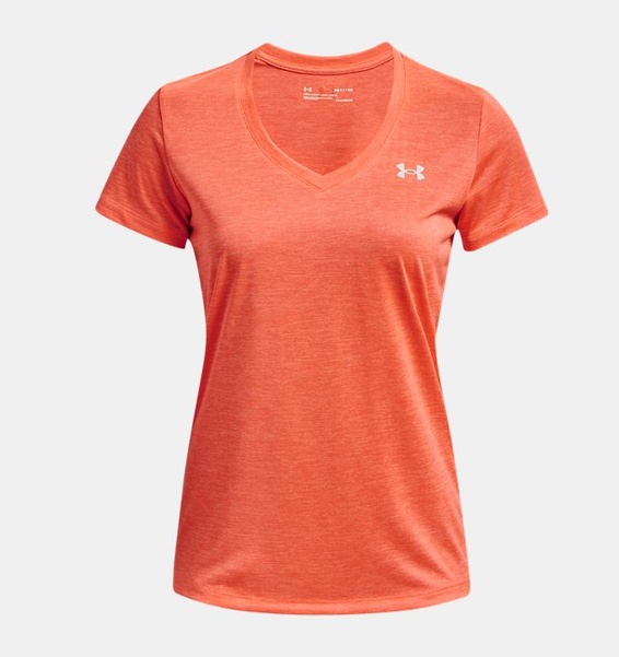 Turuncu Kadın UA Tech™ Twist V-Yaka T-shirt