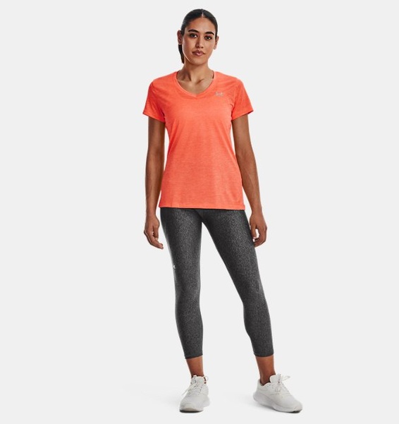 Turuncu Kadın UA Tech™ Twist V-Yaka T-shirt