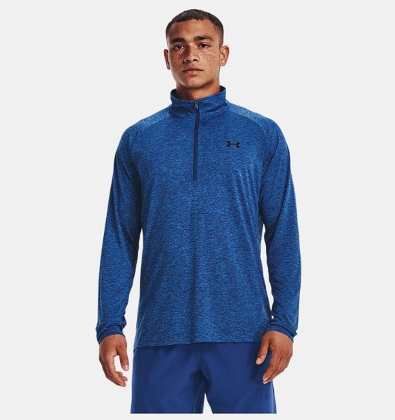 Mavi Erkek UA Tech 2.0 1/2 Fermuarlı Uzun Kollu T-shirt