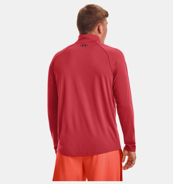 Kırmızı Erkek UA Tech 2.0 1/2 Fermuarlı Uzun Kollu T-shirt