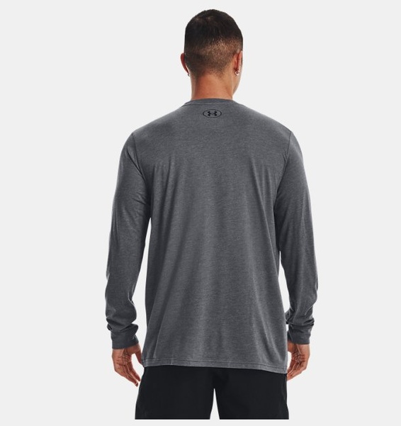 Gri Erkek UA Sportstyle Left Chest Uzun Kollu T-shirt