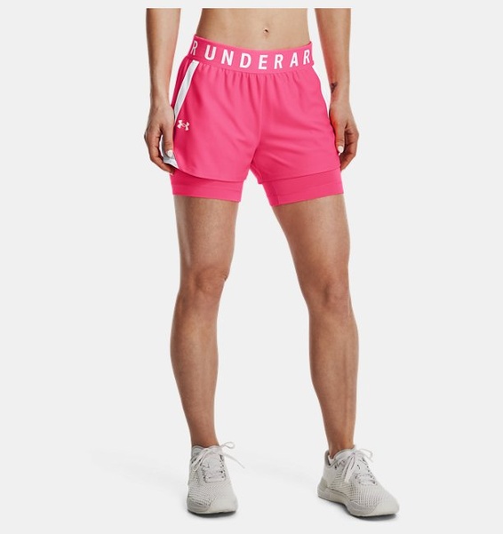 Pembe Kadın UA Play Up 2-in-1 Şort