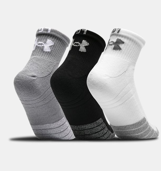 Gri Unisex HeatGear® Quarter 3’lü Paket Çorap
