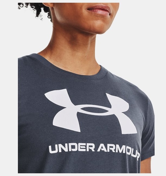 Gri Kadın UA Sportstyle Graphic Kısa Kollu T-shirt