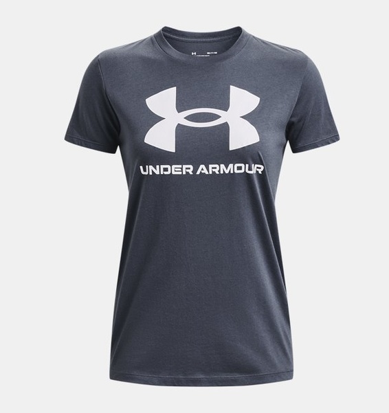 Gri Kadın UA Sportstyle Graphic Kısa Kollu T-shirt