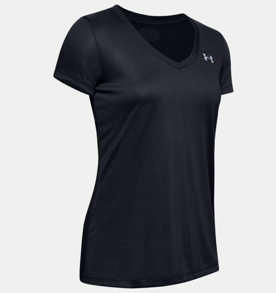 Siyah Kadın UA Tech™ V-Yaka T-shirt