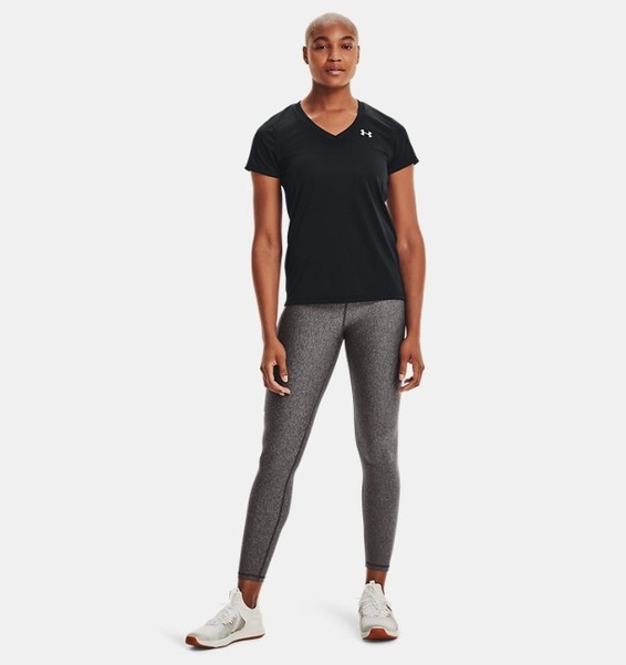 Siyah Kadın UA Tech™ V-Yaka T-shirt