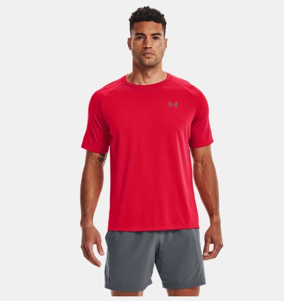 Kırmızı Erkek UA Tech 2.0 Kısa Kollu T-shirt