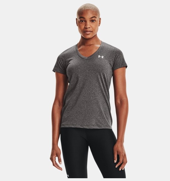 Gri Kadın UA Tech™ V-Yaka T-shirt