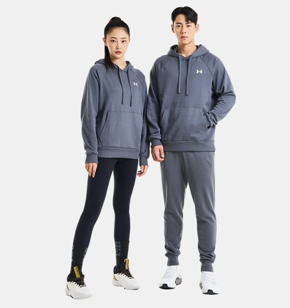 Gri Erkek UA Rival Cotton Kapüşonlu Üst