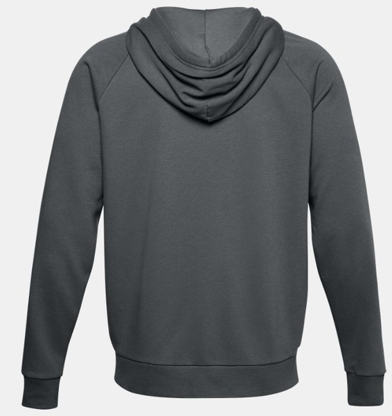 Gri Erkek UA Rival Cotton Tam Boy Fermuarlı Kapüşonlu Üst