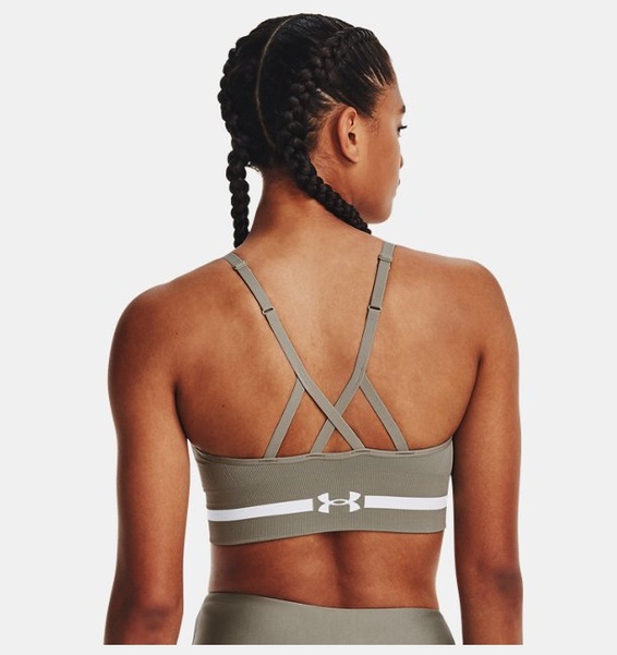 Yeşil Kadın UA Dikişsiz Low Long Spor Sütyeni
