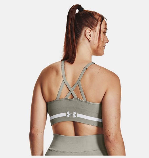 Yeşil Kadın UA Dikişsiz Low Long Spor Sütyeni