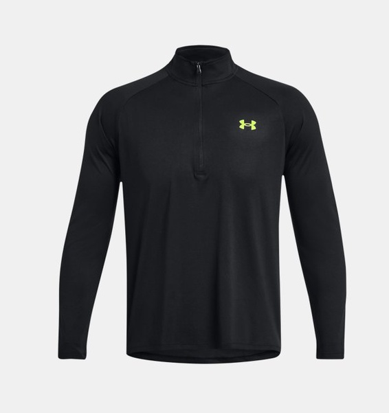 Siyah Erkek UA Tech 2.0 1/2 Fermuarlı Uzun Kollu T-shirt