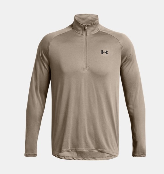 Kahverengi Erkek UA Tech 2.0 1/2 Fermuarlı Uzun Kollu T-shirt
