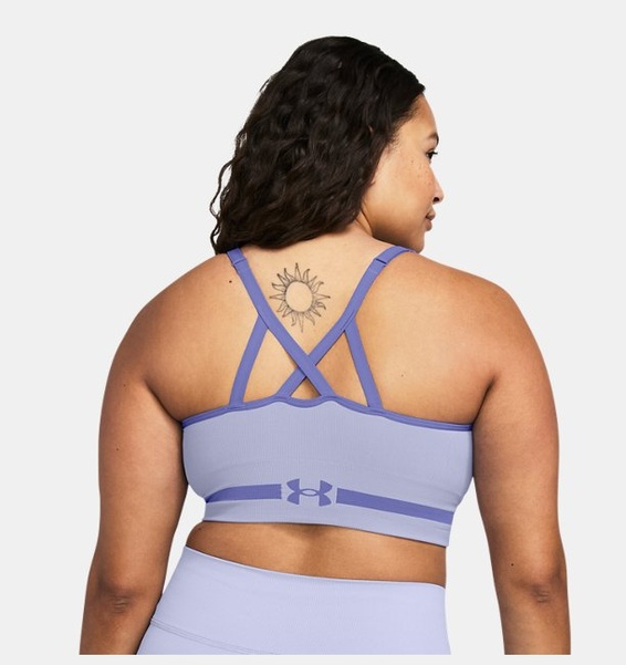 Lila Kadın UA Dikişsiz Low Long Spor Sütyeni