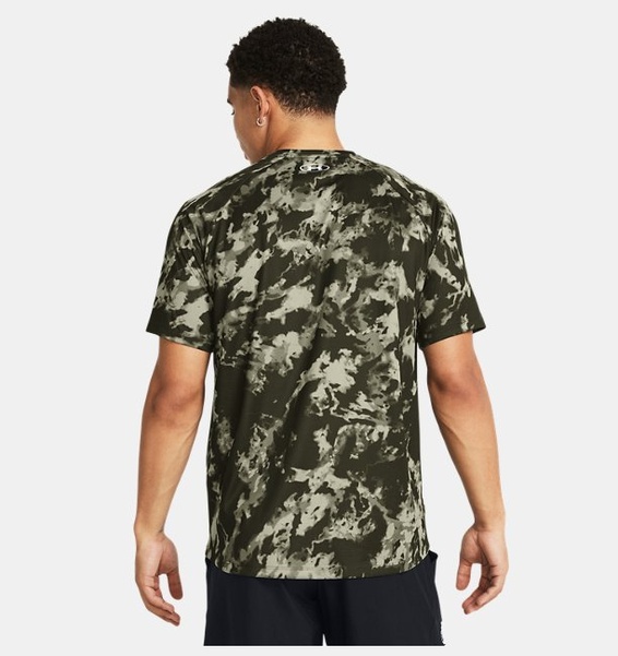 Haki Erkek UA Tech ABC Camo Kısa Kollu T-shirt