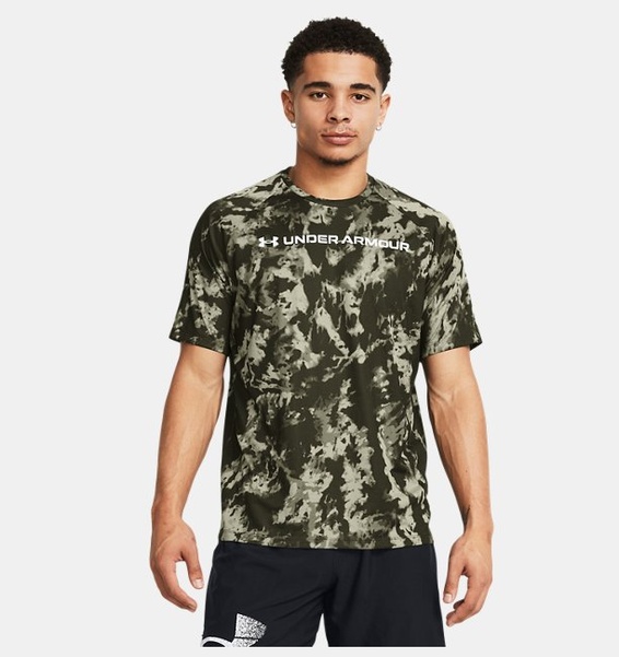 Haki Erkek UA Tech ABC Camo Kısa Kollu T-shirt