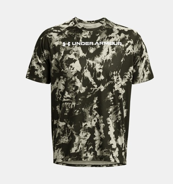 Haki Erkek UA Tech ABC Camo Kısa Kollu T-shirt
