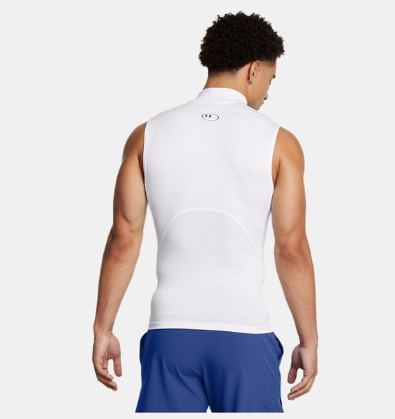Beyaz Erkek UA HeatGear Armour Compression Mock Atlet