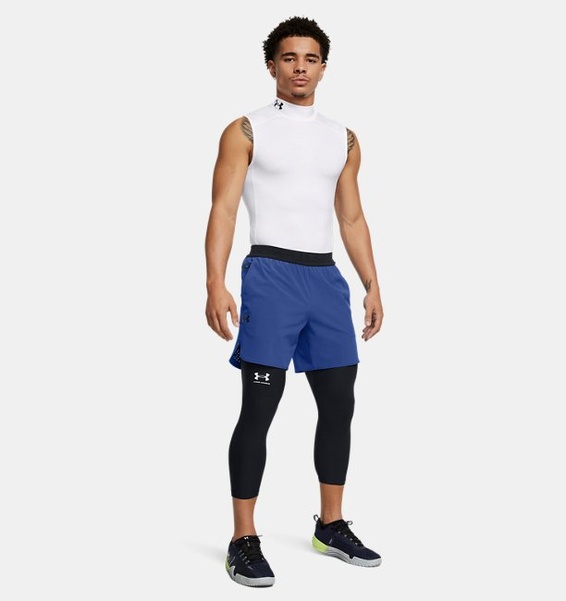 Beyaz Erkek UA HeatGear Armour Compression Mock Atlet