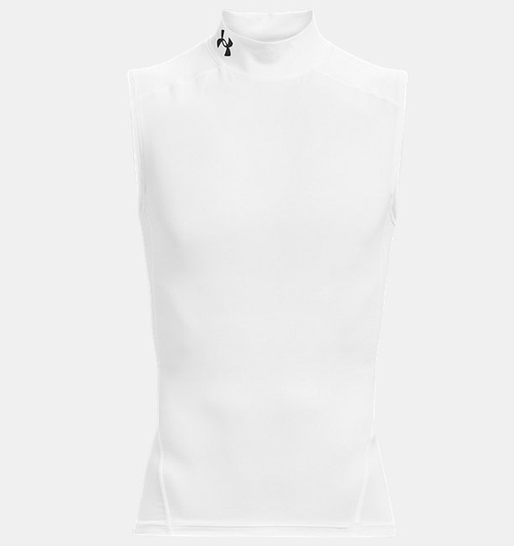 Beyaz Erkek UA HeatGear Armour Compression Mock Atlet