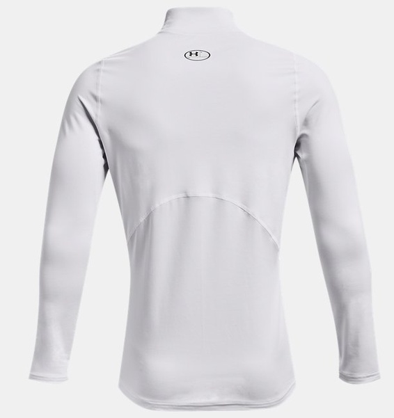 Beyaz Erkek UA ColdGear Armour Fitted Mock Uzun Kollu T-shirt