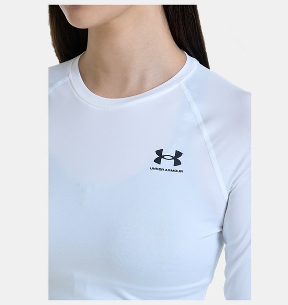 Beyaz Kadın UA HeatGear Authentics Compression Uzun Kollu T-shirt