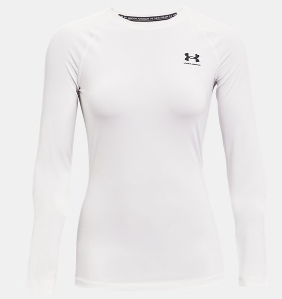 Beyaz Kadın UA HeatGear Authentics Compression Uzun Kollu T-shirt