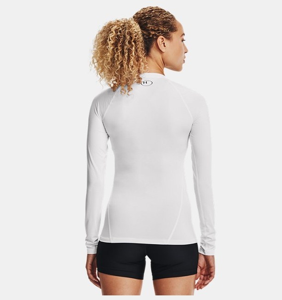 Beyaz Kadın UA HeatGear Authentics Compression Uzun Kollu T-shirt